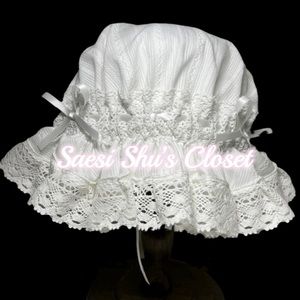 NWT Rococo Classic Lolita Jacquard Bonnet White